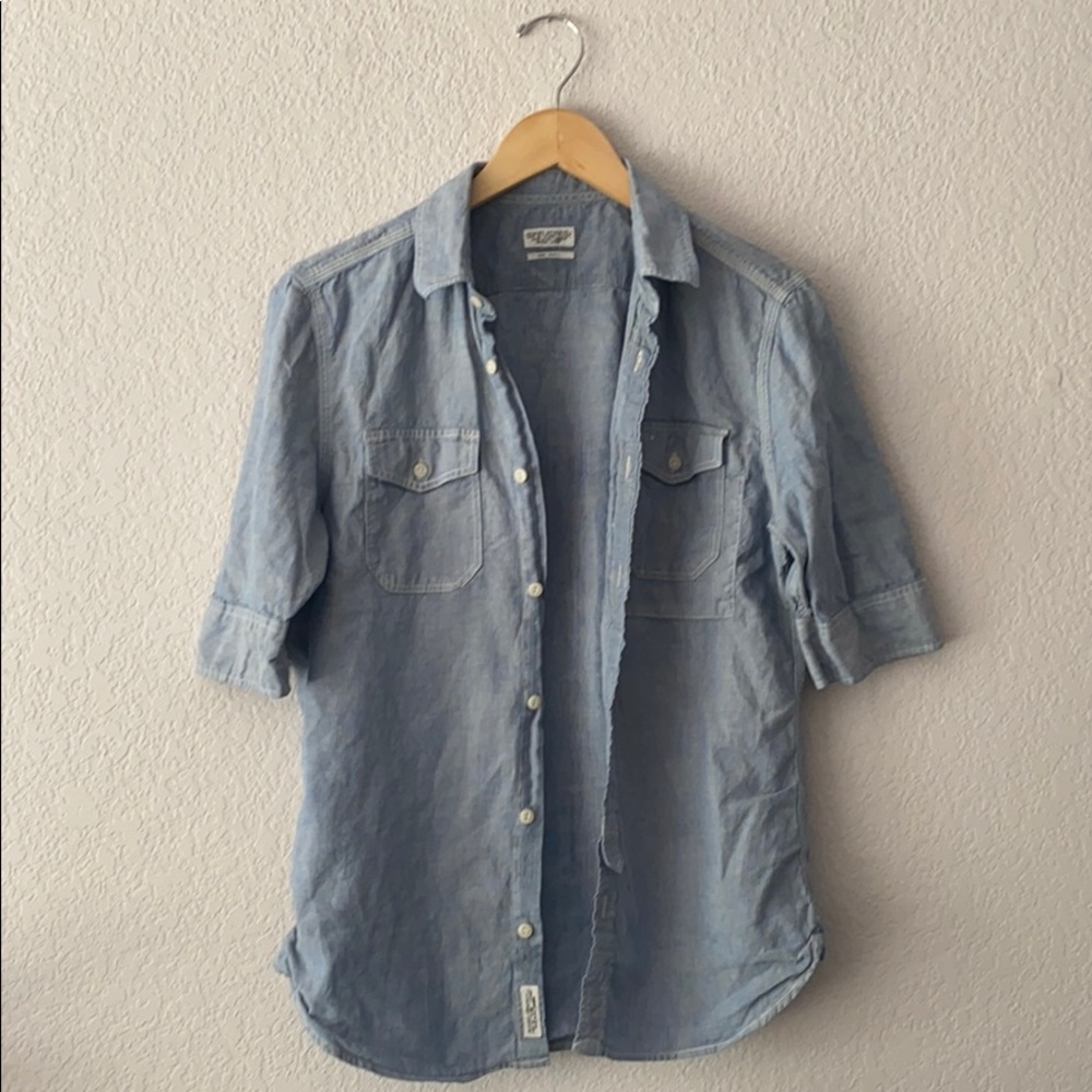 55%linen / 45%cotton. Jean looking overlay jacket